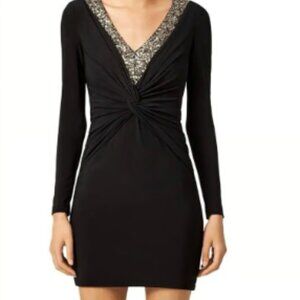 Mark & James by Badgley Mischka Designer Sequin Black Tie Dress size Medium